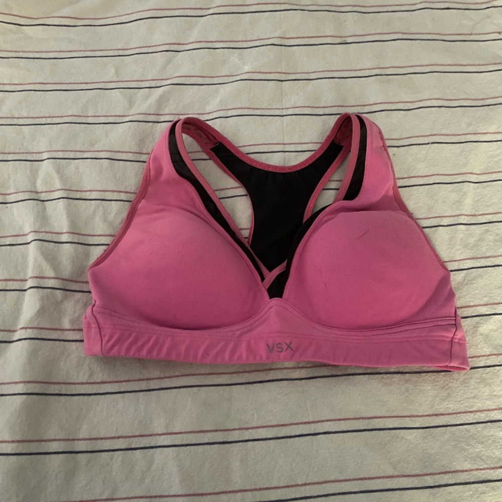 5/$25 SALE VSX Pink Push-up Wire-free Size 34B Sports Bra